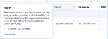 Reach metric in Meta Ads Manager