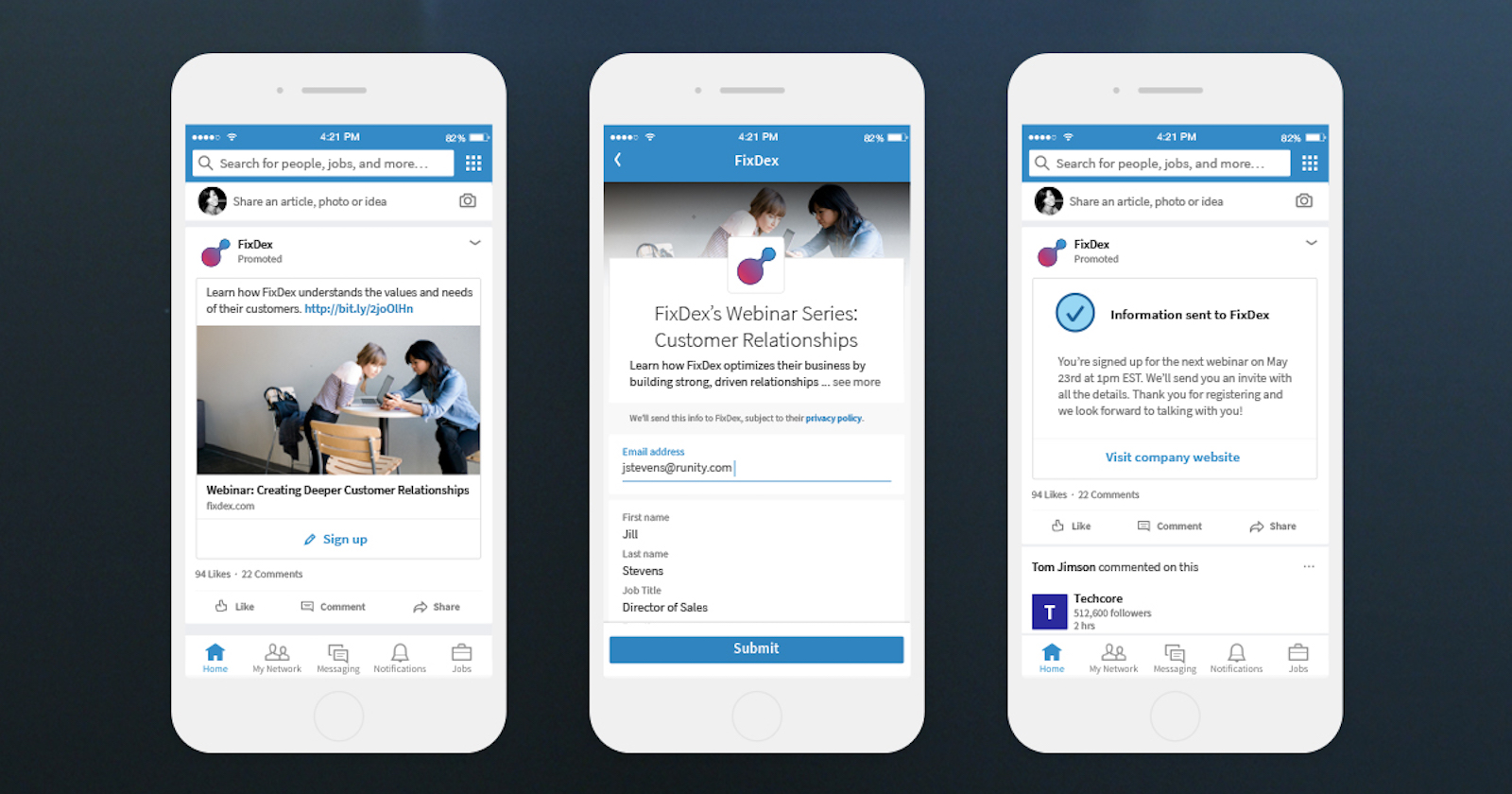 LinkedIn Lead Gen form example