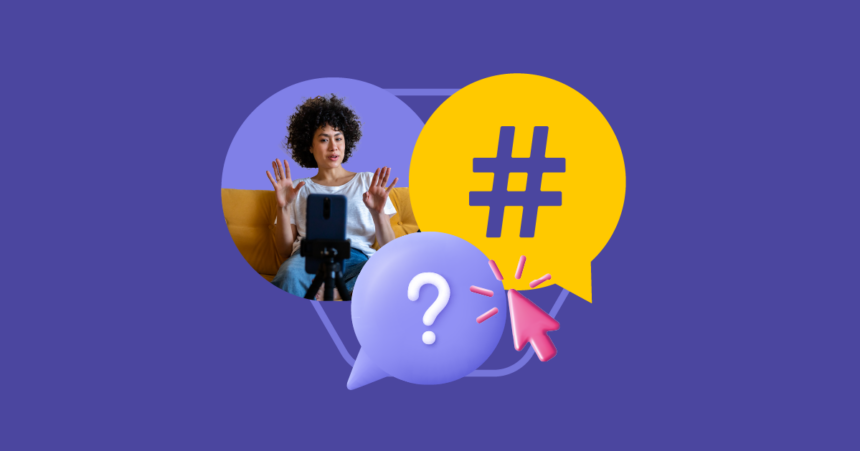 image showing influencer using hashtags